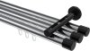 10213147-101229 Innenlauf Gardinenstange Aluminium / Metall 20 mm Ø 3-läufig SITENO - Santo Chrom / Schwarz