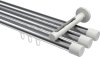 10213147-101232 Innenlauf Gardinenstange Aluminium / Metall 20 mm Ø 3-läufig SITENO - Santo Chrom / Weiß