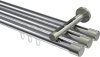 10213147-101239 Innenlauf Gardinenstange Aluminium / Metall 20 mm Ø 3-läufig SITENO - Santo Chrom / Edelstahl-Optik