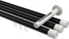 10213147-102932 Innenlauf Gardinenstange Aluminium / Metall 20 mm Ø 3-läufig SITENO - Santo Schwarz / Weiß