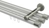 10213147-103239 Innenlauf Gardinenstange Aluminium / Metall 20 mm Ø 3-läufig SITENO - Santo Weiß / Edelstahl-Optik
