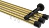 10213147-103829 Innenlauf Gardinenstange Aluminium / Metall 20 mm Ø 3-läufig SITENO - Santo Messing-Optik / Schwarz