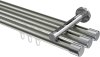 10213147-103912 Innenlauf Gardinenstange Aluminium / Metall 20 mm Ø 3-läufig SITENO - Santo Edelstahl-Optik / Chrom