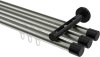 10213147-103929 Innenlauf Gardinenstange Aluminium / Metall 20 mm Ø 3-läufig SITENO - Santo Edelstahl-Optik / Schwarz
