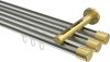 10213147-103938 Innenlauf Gardinenstange Edelstahl-Optik / Messing-Optik 20 mm Ø 3-läufig SITENO - Santo