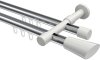 10213226-XX1232 Innenlauf Gardinenstange Aluminium / Metall 20 mm Ø 2-läufig PRESTIGE - Bento Chrom / Weiß