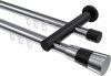 10213312-101229 Innenlauf Gardinenstange Aluminium / Metall 20 mm Ø 2-läufig PLATON - Tanara Chrom / Schwarz