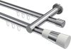 10213312-10123212 Innenlauf Gardinenstange Aluminium / Metall 20 mm Ø 2-läufig PLATON - Tanara Chrom