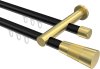 10213312-102938 Innenlauf Gardinenstange Aluminium / Metall 20 mm Ø 2-läufig PLATON - Tanara Schwarz / Messing-Optik