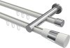 10213312-103212 Innenlauf Gardinenstange Aluminium / Metall 20 mm Ø 2-läufig PLATON - Tanara Weiß / Chrom
