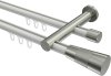 10213312-103239 Innenlauf Gardinenstange Aluminium / Metall 20 mm Ø 2-läufig PLATON - Tanara Weiß / Edelstahl-Optik