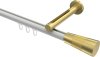 10213345-103238 Innenlauf Gardinenstange Aluminium / Metall 20 mm Ø SITENO - Tanara Weiß / Messing-Optik