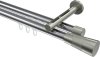 10213346-101239 Innenlauf Gardinenstange Aluminium / Metall 20 mm Ø 2-läufig SITENO - Tanara Chrom / Edelstahl-Optik