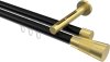 10213346-102938 Innenlauf Gardinenstange Aluminium / Metall 20 mm Ø 2-läufig SITENO - Tanara Schwarz / Messing-Optik