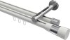 10213346-103212 Innenlauf Gardinenstange Aluminium / Metall 20 mm Ø 2-läufig SITENO - Tanara Weiß / Chrom
