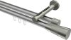 10213346-103339 Innenlauf Gardinenstange Aluminium / Metall 20 mm Ø 2-läufig SITENO - Tanara Silbergrau / Edelstahl-Optik
