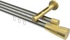 10213346-103938 Innenlauf Gardinenstange Edelstahl-Optik / Messing-Optik 20 mm Ø 2-läufig SITENO - Tanara
