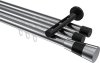 10213347-101229 Innenlauf Gardinenstange Aluminium / Metall 20 mm Ø 3-läufig SITENO - Tanara Chrom / Schwarz