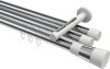 10213347-101232 Innenlauf Gardinenstange Aluminium / Metall 20 mm Ø 3-läufig SITENO - Tanara Chrom / Weiß