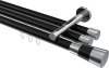 10213347-102912 Innenlauf Gardinenstange Aluminium / Metall 20 mm Ø 3-läufig SITENO - Tanara Schwarz / Chrom
