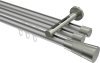 10213347-103339 Innenlauf Gardinenstange Aluminium / Metall 20 mm Ø 3-läufig SITENO - Tanara Silbergrau / Edelstahl-Optik