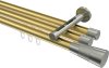 10213347-103839 Innenlauf Gardinenstange Messing-Optik / Edelstahl-Optik 20 mm Ø 3-läufig SITENO - Tanara
