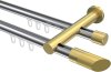 10213412-101238 Innenlauf Gardinenstange Aluminium / Metall 20 mm Ø 2-läufig PLATON - Verano Chrom / Messing-Optik
