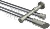 10213426-101239 Innenlauf Gardinenstange Aluminium / Metall 20 mm Ø 2-läufig PRESTIGE - Verano Chrom / Edelstahl-Optik