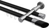 10213426-102912 Innenlauf Gardinenstange Aluminium / Metall 20 mm Ø 2-läufig PRESTIGE - Verano Schwarz / Chrom