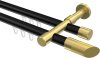 10213426-102938 Innenlauf Gardinenstange Aluminium / Metall 20 mm Ø 2-läufig PRESTIGE - Verano Schwarz / Messing-Optik