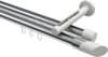 10213446-101232 Innenlauf Gardinenstange Aluminium / Metall 20 mm Ø 2-läufig SITENO - Verano Chrom / Weiß