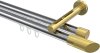 10213446-101238 Innenlauf Gardinenstange Aluminium / Metall 20 mm Ø 2-läufig SITENO - Verano Chrom / Messing-Optik