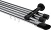 10213447-101229 Innenlauf Gardinenstange Aluminium / Metall 20 mm Ø 3-läufig SITENO - Verano Chrom / Schwarz