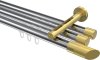 10213447-101238 Innenlauf Gardinenstange Aluminium / Metall 20 mm Ø 3-läufig SITENO - Verano Chrom / Messing-Optik