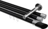 10213447-102912 Innenlauf Gardinenstange Aluminium / Metall 20 mm Ø 3-läufig SITENO - Verano Schwarz / Chrom