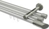 10213447-103239 Innenlauf Gardinenstange Aluminium / Metall 20 mm Ø 3-läufig SITENO - Verano Weiß / Edelstahl-Optik