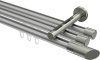 10213447-103339 Innenlauf Gardinenstange Aluminium / Metall 20 mm Ø 3-läufig SITENO - Verano Silbergrau / Edelstahl-Optik