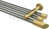 10213447-103938 Innenlauf Gardinenstange Edelstahl-Optik / Messing-Optik 20 mm Ø 3-läufig SITENO - Verano