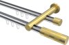 10213512-101238 Innenlauf Gardinenstange Aluminium / Metall 20 mm Ø 2-läufig PLATON - Mavell Chrom / Messing-Optik