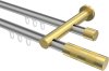 10213512-103338 Innenlauf Gardinenstange Aluminium / Metall 20 mm Ø 2-läufig PLATON - Mavell Silbergrau / Messing-Optik
