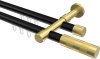 10213526-102938 Innenlauf Gardinenstange Aluminium / Metall 20 mm Ø 2-läufig PRESTIGE - Mavell Schwarz / Messing-Optik