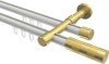 10213526-103238 Innenlauf Gardinenstange Aluminium / Metall 20 mm Ø 2-läufig PRESTIGE - Mavell Weiß / Messing-Optik