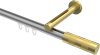 10213545-103338 Innenlauf Gardinenstange Aluminium / Metall 20 mm Ø SITENO - Mavell Silbergrau / Messing-Optik