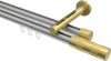 10213546-103338 Innenlauf Gardinenstange Aluminium / Metall 20 mm Ø 2-läufig SITENO - Mavell Silbergrau / Messing-Optik