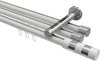 10213547-103212 Innenlauf Gardinenstange Aluminium / Metall 20 mm Ø 3-läufig SITENO - Mavell Weiß / Chrom