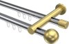 10213612-101238 Innenlauf Gardinenstange Aluminium / Metall 20 mm Ø 2-läufig PLATON - Luino Chrom / Messing-Optik