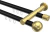 10213612-102938 Innenlauf Gardinenstange Aluminium / Metall 20 mm Ø 2-läufig PLATON - Luino Schwarz / Messing-Optik