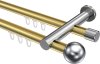 10213612-103812 Innenlauf Gardinenstange Aluminium / Metall 20 mm Ø 2-läufig PLATON - Luino Messing-Optik / Chrom