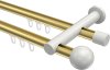 10213612-103832 Innenlauf Gardinenstange Aluminium / Metall 20 mm Ø 2-läufig PLATON - Luino Messing-Optik / Weiß