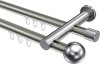 10213612-103912 Innenlauf Gardinenstange Aluminium / Metall 20 mm Ø 2-läufig PLATON - Luino Edelstahl-Optik / Chrom
